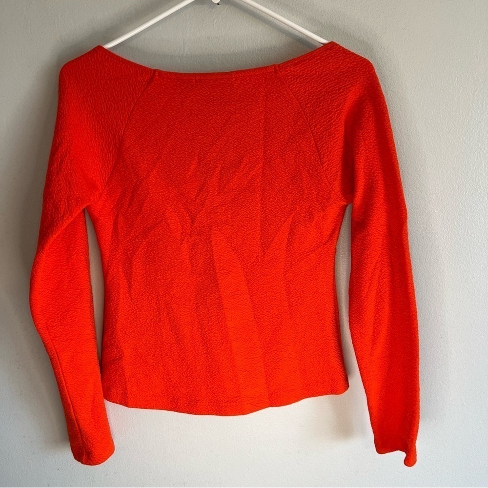 Maeve Anthropology Womens Sweetheart Blouse Orange Sz S Contemporary Cottagecore - Picture 9 of 9